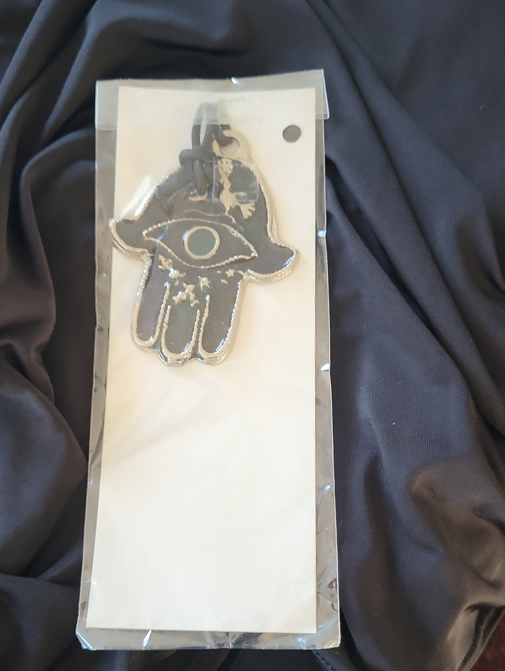 Hamsa Hand Ceramic Wall Hanging - Black
